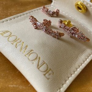 New rose gold diamond earrings + ear cuff